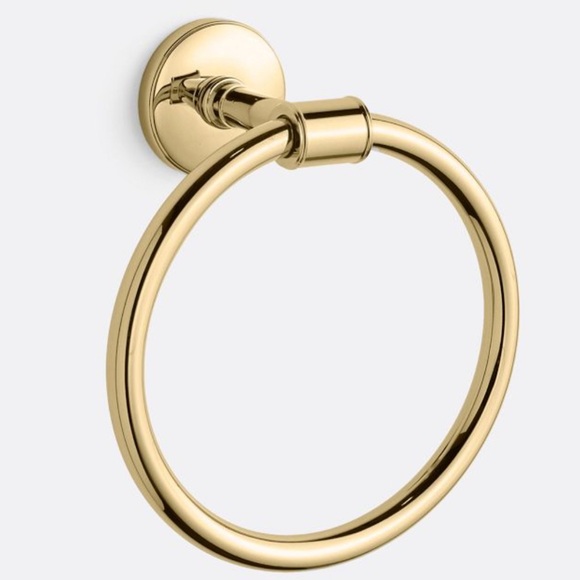 Rejuvenation Ladd Towel Ring Unlacquered Brass 6-3/8”